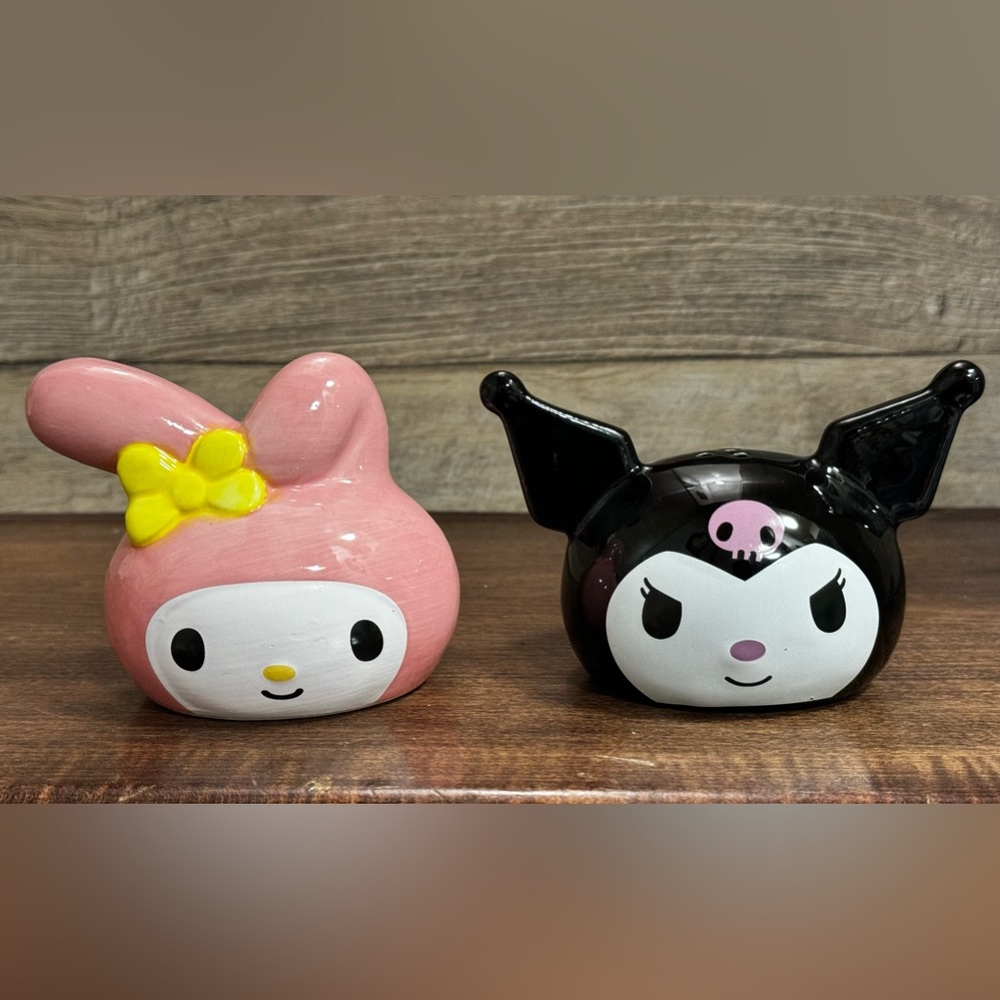 Sanrio My Melody Kuromi Ceramic Salt Pepper Shaker Set - New